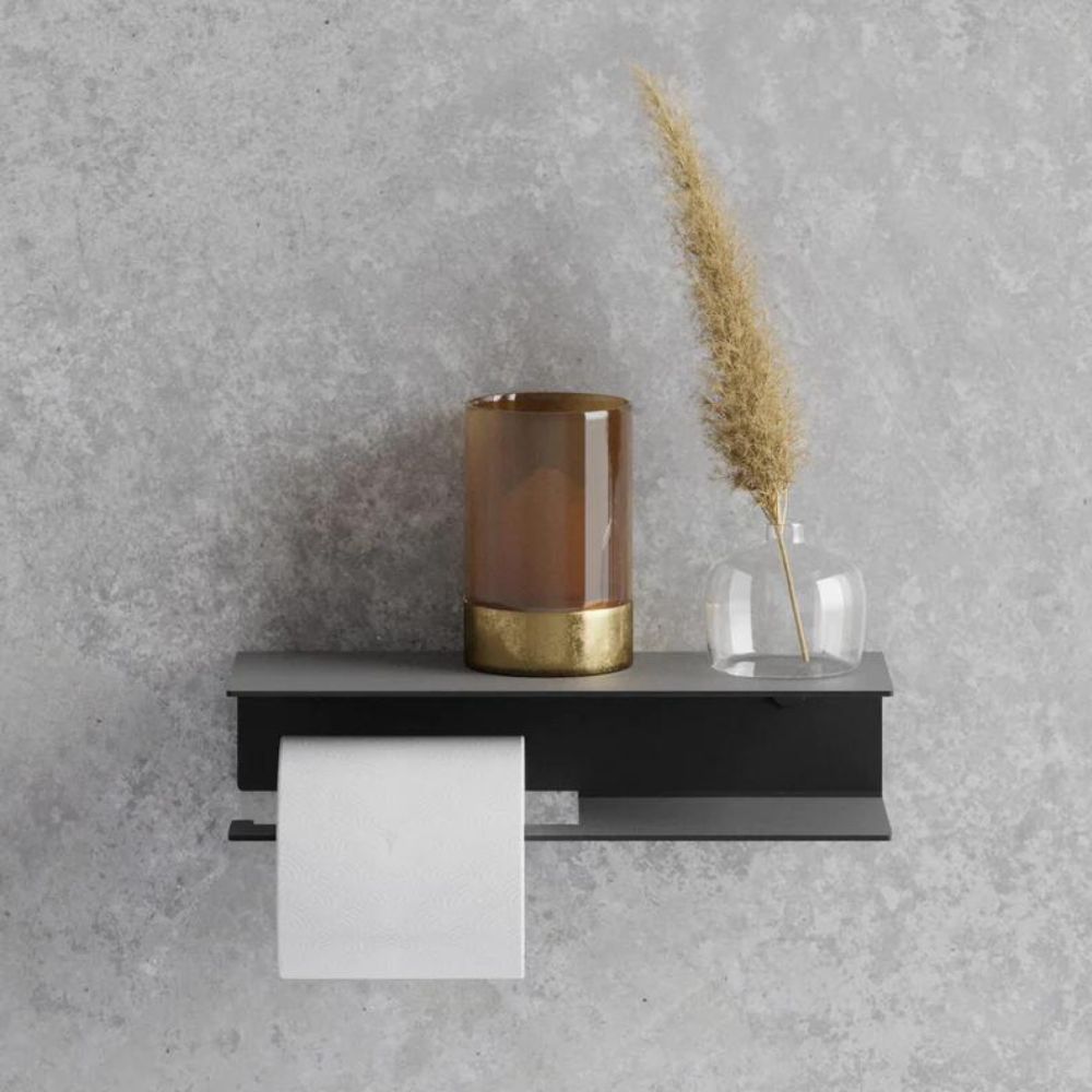Toilet Roll Holder Hold - Black
