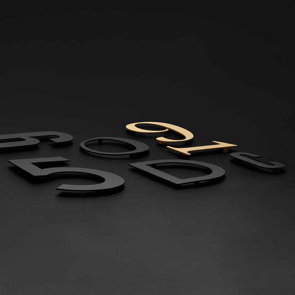 House Number Century - Brass