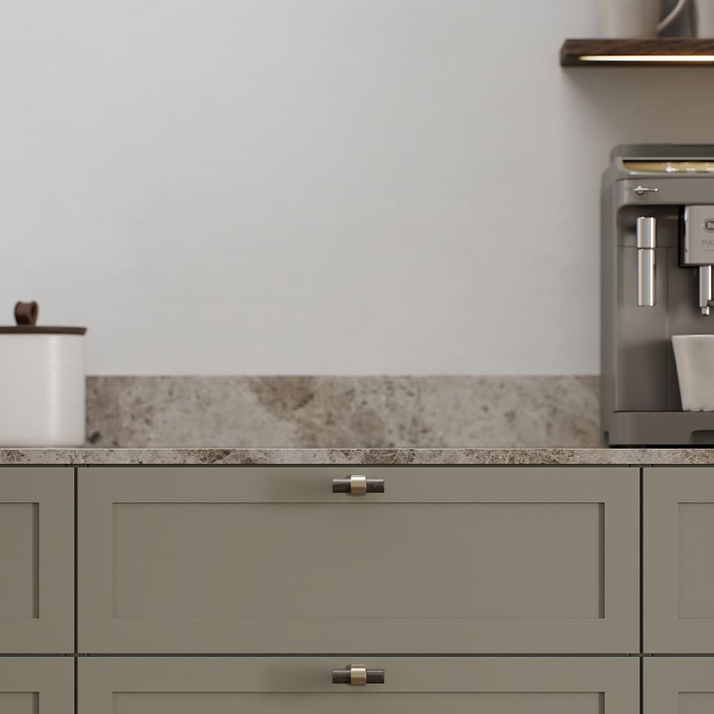 Cabinet Knob T Bond - Dark Stained Oak/Brushed Brass