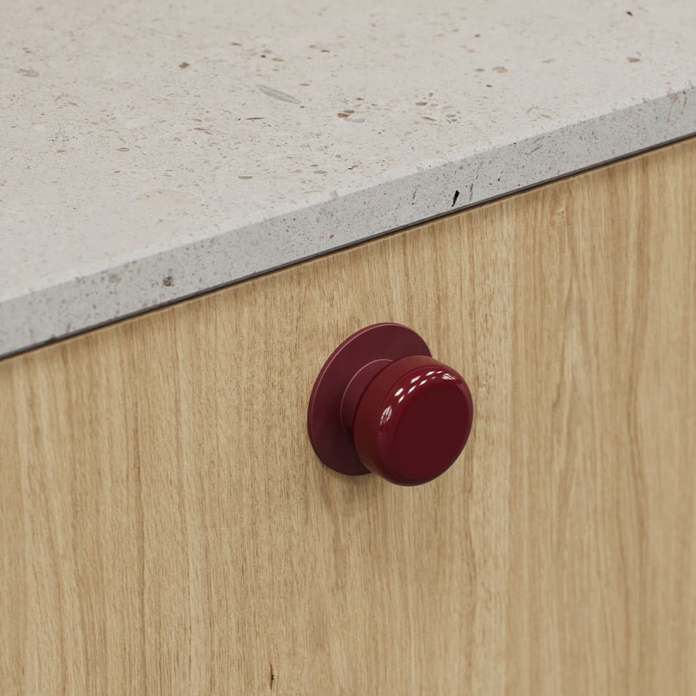 Cabinet Knob Colette - 50mm - Glossy Maroon Red