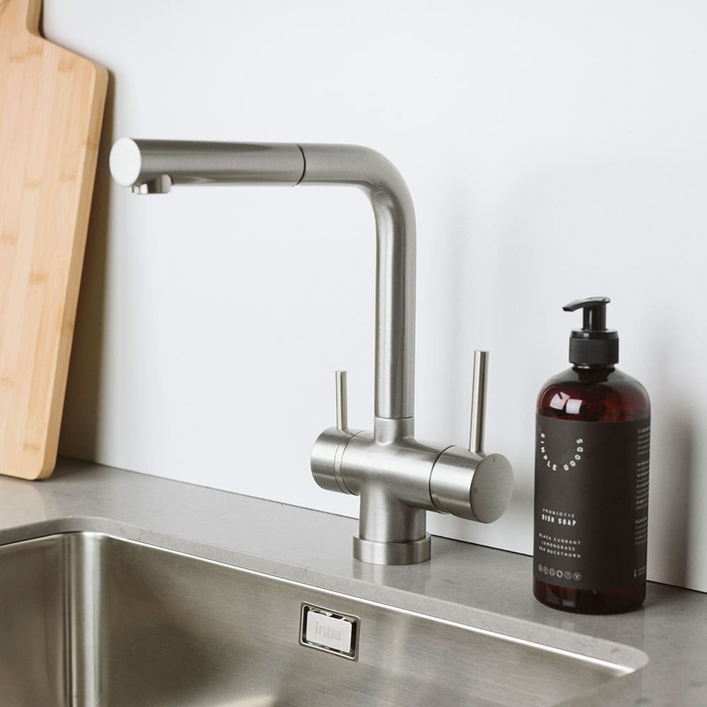 Kitchen Mixer Tap London - Pull-Out Spout - Stainless Steel