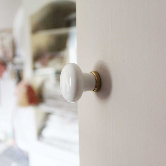 Cabinet Knob 24136 - White/Chrome