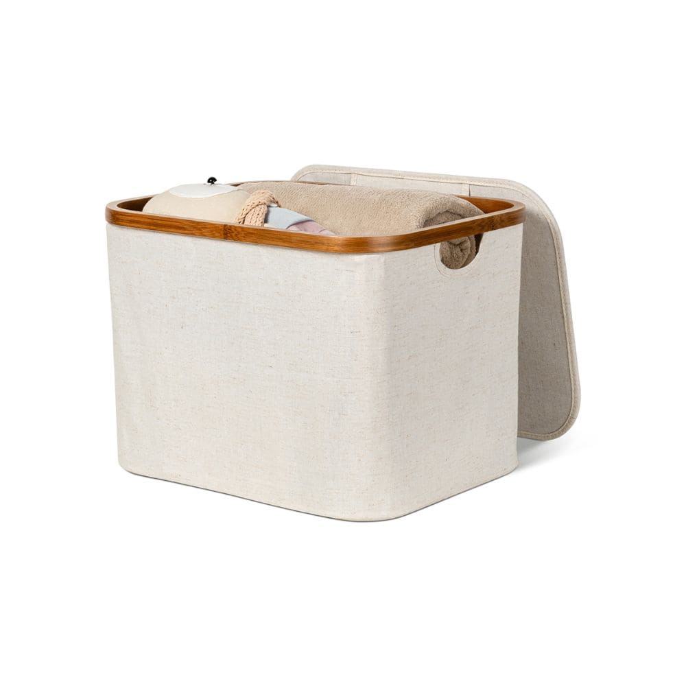 Storage Basket With Lid - Sand