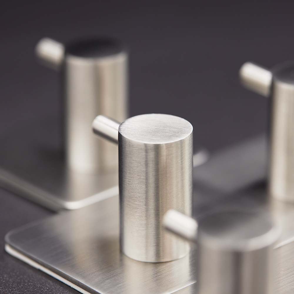 Towel Hook Base 220 2-Hook - Brushed Stainless Steel Finish